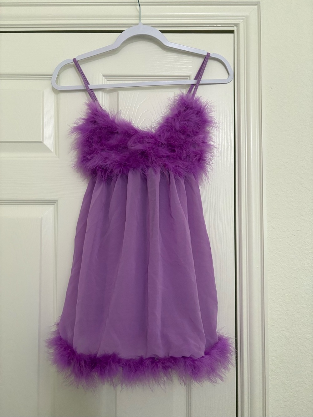NWT Dollskill Trickz n’ Treatz Purple Fuzzy Lingerie Dress
